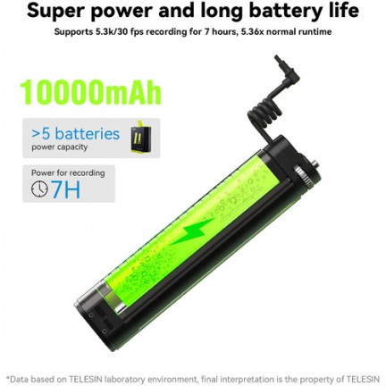 TELESIN Rechargeable Selfie Stick for Action Cameras & Smartphones