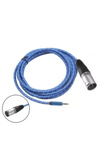 XLR Male To 3.5mm Stereo Plug to XLR 3Pin Male Aluminium Alloy Case Cable for Sound Card 3M