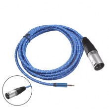 XLR Male To 3.5mm Stereo Plug to XLR 3Pin Male Aluminium Alloy Case Cable for Sound Card 3M