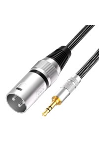 XLR Male to 3.5mm Cable Unbalanced Mini Jack 1/8 inch to XLR Male Adapter Microphone Cable 3M