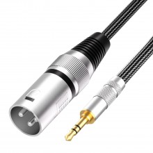 XLR Male to 3.5mm Cable Unbalanced Mini Jack 1/8 inch to XLR Male Adapter Microphone Cable 3M