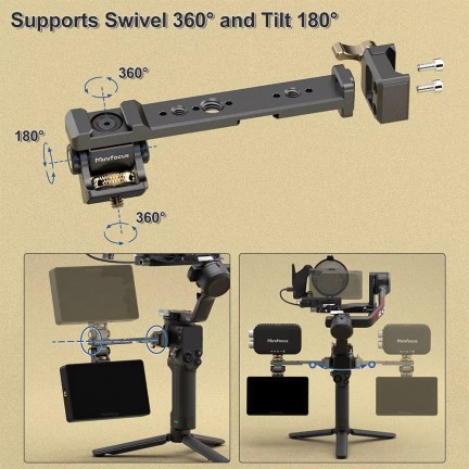 Minifocus Monitor Mounting Support with NATO Clamp for DJI RS 2 RSC 2 RS 3 RS 3 Pro RS 3 Mini RS 4 or RS 4 Pro Gimbal