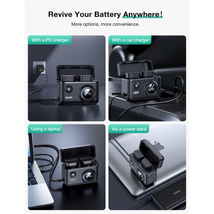 LP-E6NH LP-E6P Camera Battery 18W Fast Dual USB C Charger Compatible with Canon EOS R5 R5 Mark II R6 Mark II 5D 6D 7D Mark II III IV 5Ds 60D