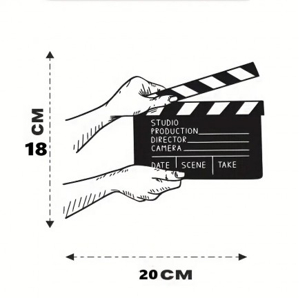 Director Film Movie Cut Action Scene Slateboard Clapper Board 20x18cm