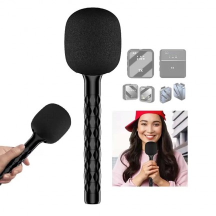 Wireless Microphone Handheld Interview Mic Hand Stick
