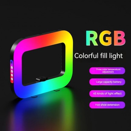 YM-200 RGB Rechargeable 20W Selfie Portable Ring Light Phone Adjustable Fill Ring Light