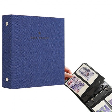 Instax Mini Film Photo Book Album 100 Pockets for Fujifilm Instax Film 7/8/9/10/11/12/Evo (Denim Blue)