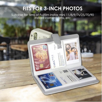 Instax Mini Film Photo Book Album 108 Pockets for Fujifilm Instax Film 7/8/9/10/11/12/Evo (Clay White)