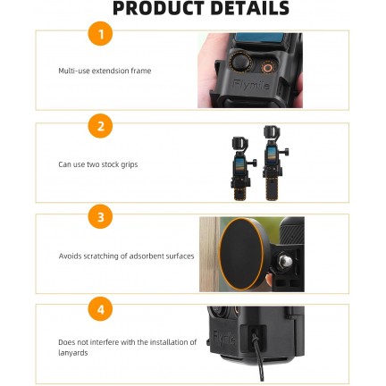 Pocket 3 Magnetic Mount Magnet Bracket Expansion Adapter Holder with Cold Shoe
