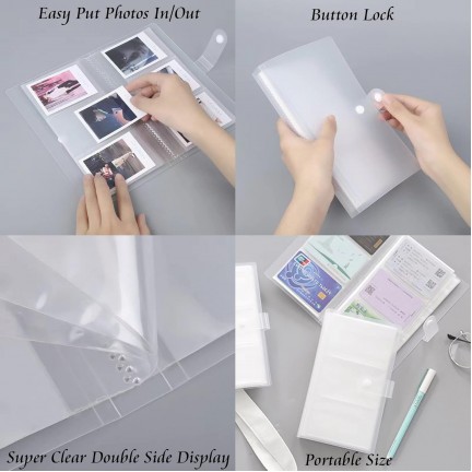 Instax Mini Film Transparent Photo Book Album 120 Pockets for Fujifilm Instax Film 7/8/9/10/11/12/Evo