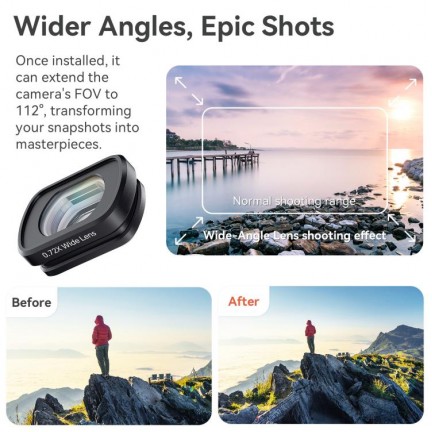 Wide-Angle Lens for DJI Osmo Pocket 3