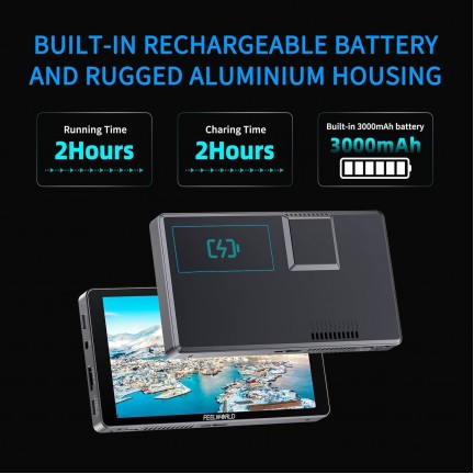 FeelWorld P6XL 6" 1200nit On-Camera Field Monitor with Built-In Battery