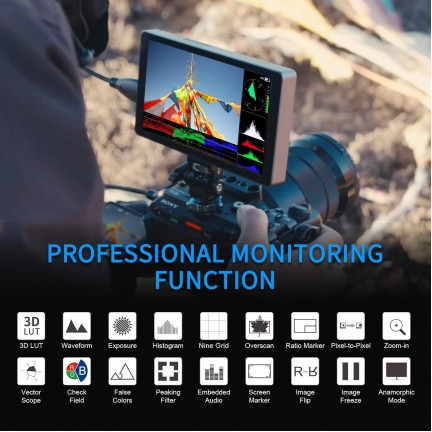 FeelWorld P6XL 6" 1200nit On-Camera Field Monitor with Built-In Battery