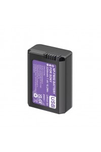 NP-FW50 Battery 2250mAh Type-C Port for Sony ZV-E10 Alpha A6000 A6300 A6400 A6500 A5000 A5100 A7 A7II A7R A7RII A7S A7SII RX10 II III NEX-3 NEX-5