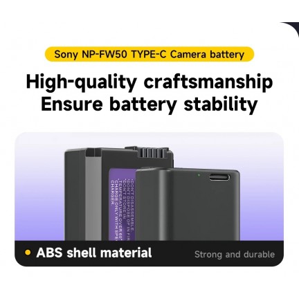 NP-FW50 Battery 2250mAh Type-C Port for Sony ZV-E10 Alpha A6000 A6300 A6400 A6500 A5000 A5100 A7 A7II A7R A7RII A7S A7SII RX10 II III NEX-3 NEX-5