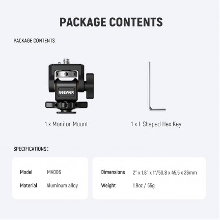 NEEWER MA006 Field Monitor Holder with Cold Shoe Mount