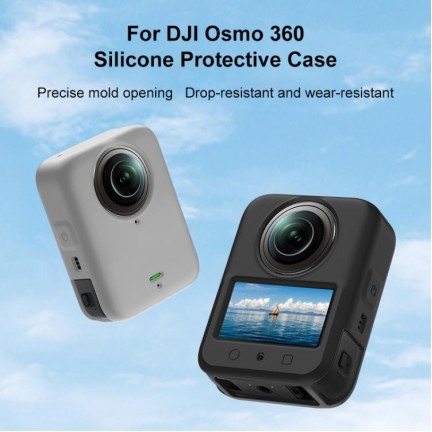 Silicone Case Anti-Scratch Shockproof Full Body For DJI Osmo 360 (Gray)