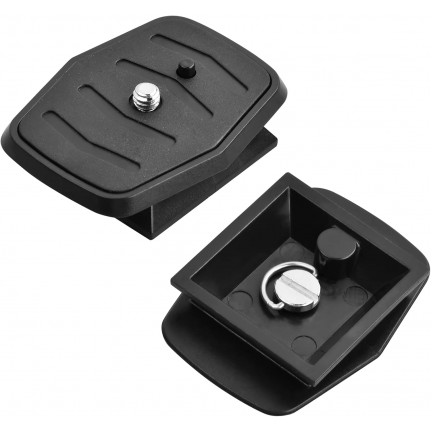 Quick Release Plate Tripod Head Made of ABS Plastic for All Cameras with 1/4 Inch Tripod Thread
