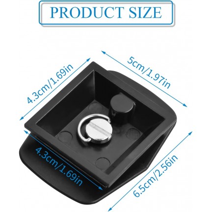 Quick Release Plate Tripod Head Made of ABS Plastic for All Cameras with 1/4 Inch Tripod Thread