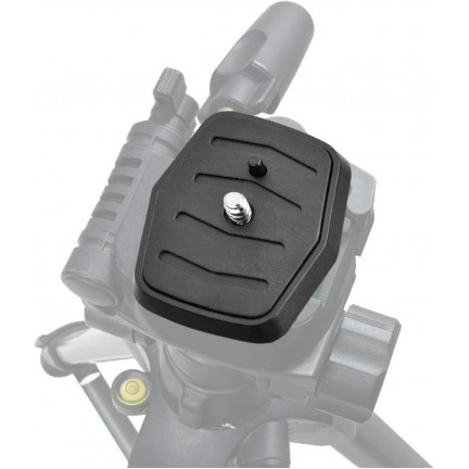 Quick Release Plate Tripod Head Made of ABS Plastic for All Cameras with 1/4 Inch Tripod Thread
