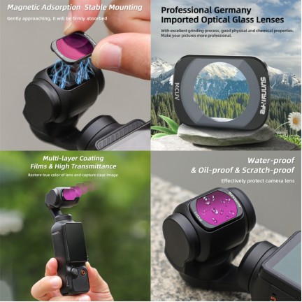 4in1 Camera Lens Magnetic Metal Filter UV CPL ND32 ND64 for DJI Osmo Pocket 3