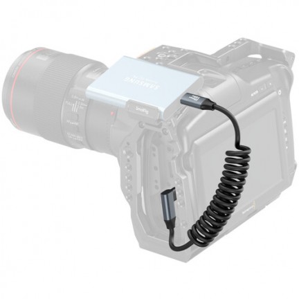 SmallRig USB-C Straight-to-Right Angled Coiled Data Cable
