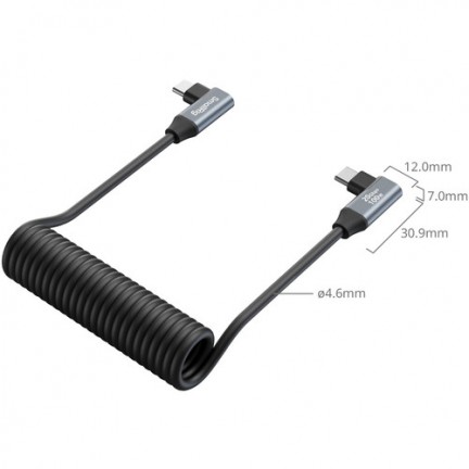 SmallRig USB-C Right Angled-to-Right Angled Coiled Data Cable