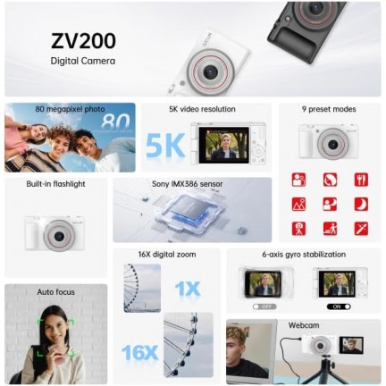 SJCAM ZV200 12MP Digital Camera (White)