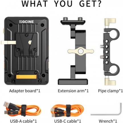 ZGCINE V-Mount Battery Plate with 15mm LWS Mount and Adjustable Arm (Kit 3)