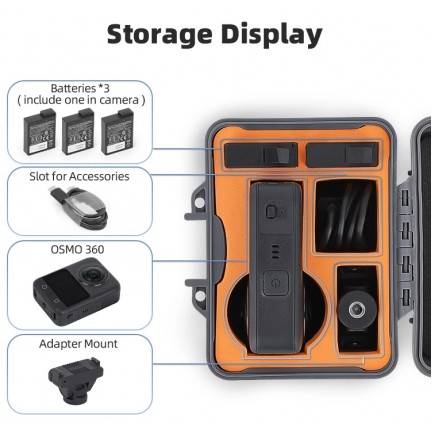 Mini Travel Case Waterproof Carrying Case Shock-proof Hard Case for DJI Osmo 360