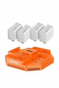 SmallRig NP-F550 F570 F750 F970 4-Channel Battery Charger with (VILTROX NP-F970 Battery 4Pc)