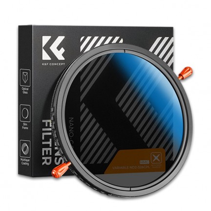 K&F Concept Nano-C Variable ND2-32&CPL HMC Filter 58mm K&F Concept Nano-C Variable ND2-32&CPL HMC Filter 58mm