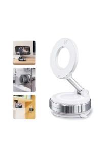 Vacuum Suction Cup Mobile Phone Holder Magnetic 360° Rotating (White)