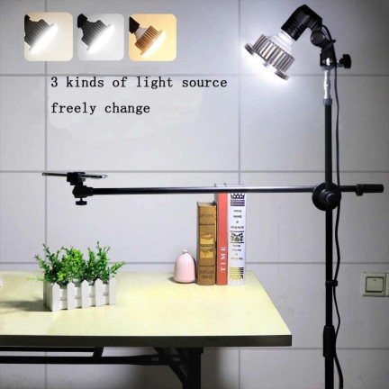 Phone Photography 1.3M Bracket Stand holder Boom Arm Super Bright 35W LED Ring Light Photo Studio Kit