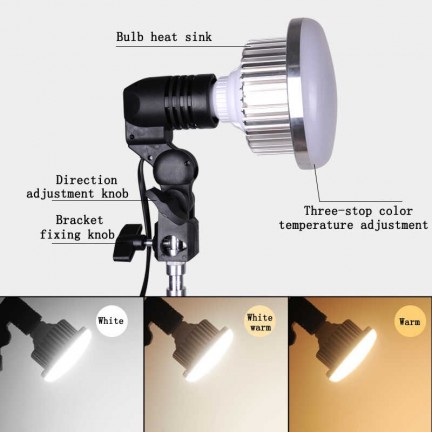 Phone Photography 1.3M Bracket Stand holder Boom Arm Super Bright 35W LED Ring Light Photo Studio Kit