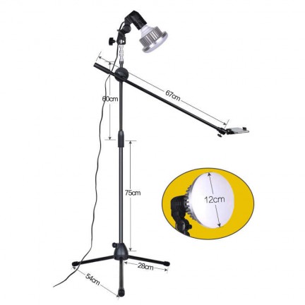 Phone Photography 1.3M Bracket Stand holder Boom Arm Super Bright 35W LED Ring Light Photo Studio Kit