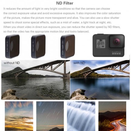 FOTOFLY Hero5/6/7 Camera Filter CPL/UV/ND 4 8 16/Red/Magenta/Yellow Filters