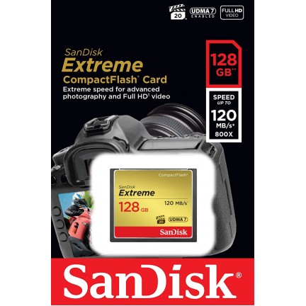 SanDisk Extreme 128GB Compact Flash Memory Card