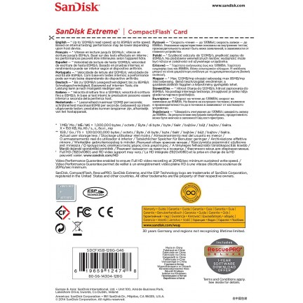 SanDisk Extreme 128GB Compact Flash Memory Card