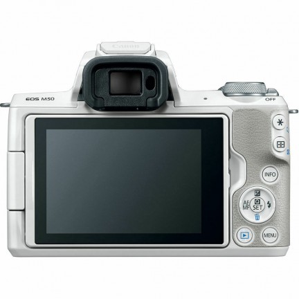 Canon EOS M50 Mirrorless Digital Camera with 15-45mm Lens (White)