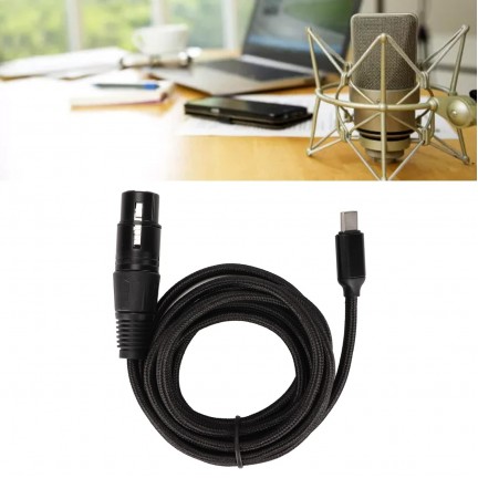 USB Type C To XLR Adapter Type C Male To 3 Pin XLR Female Microphone Cable 3 Meter