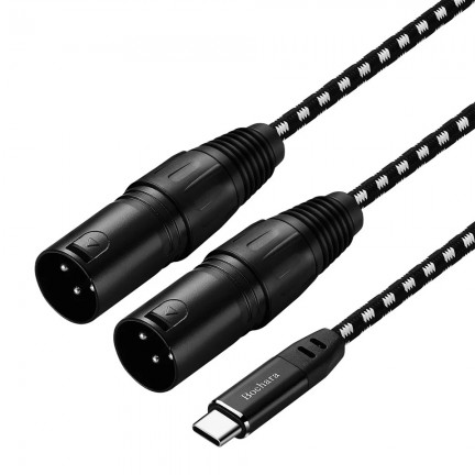 Type C to Dual XLR Male OFC Audio Cable For Speakers Amplifier Mixer 1.5 Meter