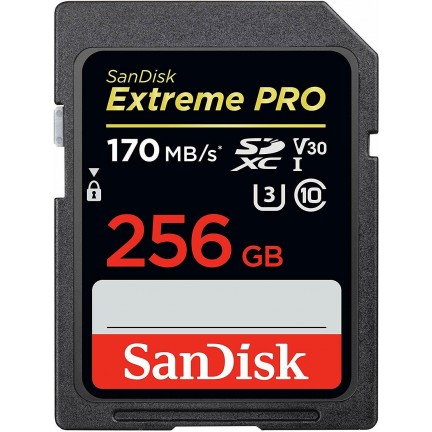 Sandisk Extreme Pro 256GB SD SDXC Memory Card 170MB/s UHS-I Class10 V30 U3 4K