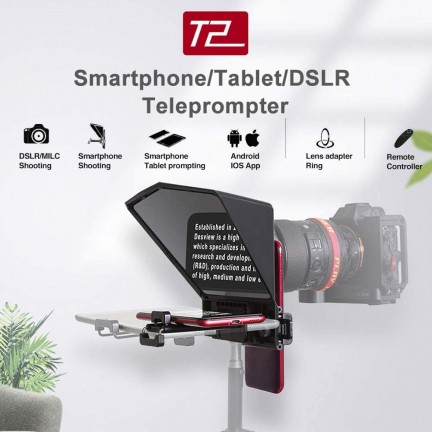 Desview T2 Portable Smartphone / Tablet / DSLR Camera Teleprompter with Remote Control