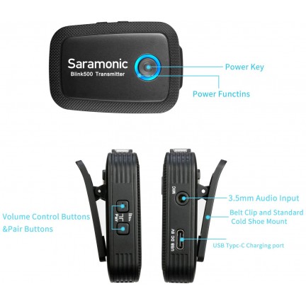 Saramonic Blink 500 B5 Digital Wireless Omni Lavalier Microphone System for USB Type-C Devices (2.4 GHz)