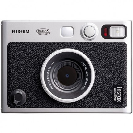 FUJIFILM INSTAX MINI EVO Hybrid Instant Camera Black with 32GB Memory Card&Instant Film-10 Sheets