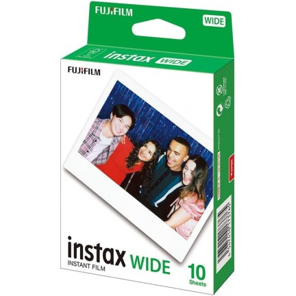 FUJIFILM INSTAX WIDE EVO Hybrid Instant Film Camera Black with 32GB Memory Card&Instant Film-10 Sheets
