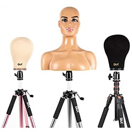Mannequin Tripod Top Piece for Canvas Block Cosmetology Training Doll Manikin Head