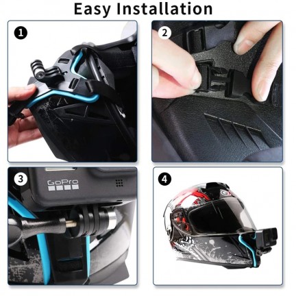 Helmet Strap Mount Chin Stand Holder Motorcycle Action Sports Camera Full Face Holder Accessory For GoPro Hero