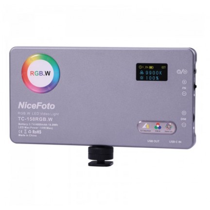NiceFoto TC-158 RGBW 10W RGB LED Camera Video Light